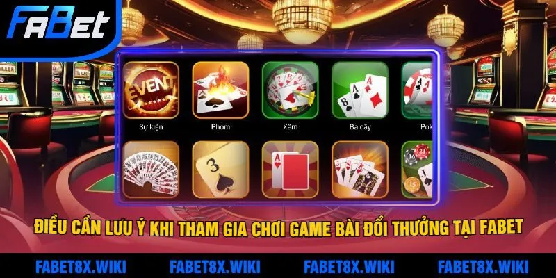 Các điều cần lưu ý khi tham gia chơi game bài đổi thưởng tại Fabet
